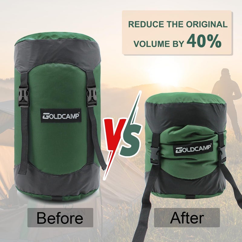 GoldCamp Compression Stuff Storage Sack for Sleeping Bag, Space Saving Gear with dust Flap, 600D Oxford Waterproof Camping, Hiking, Outdoor with Drawstring dust, Backpacking (Dark Green, XXXL,65L) - Image 4